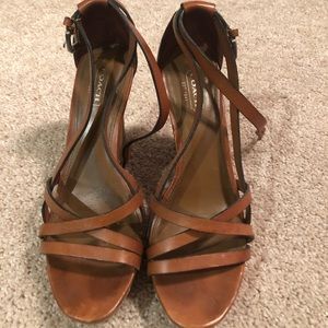 Excellent condition coach wedge platform sandals